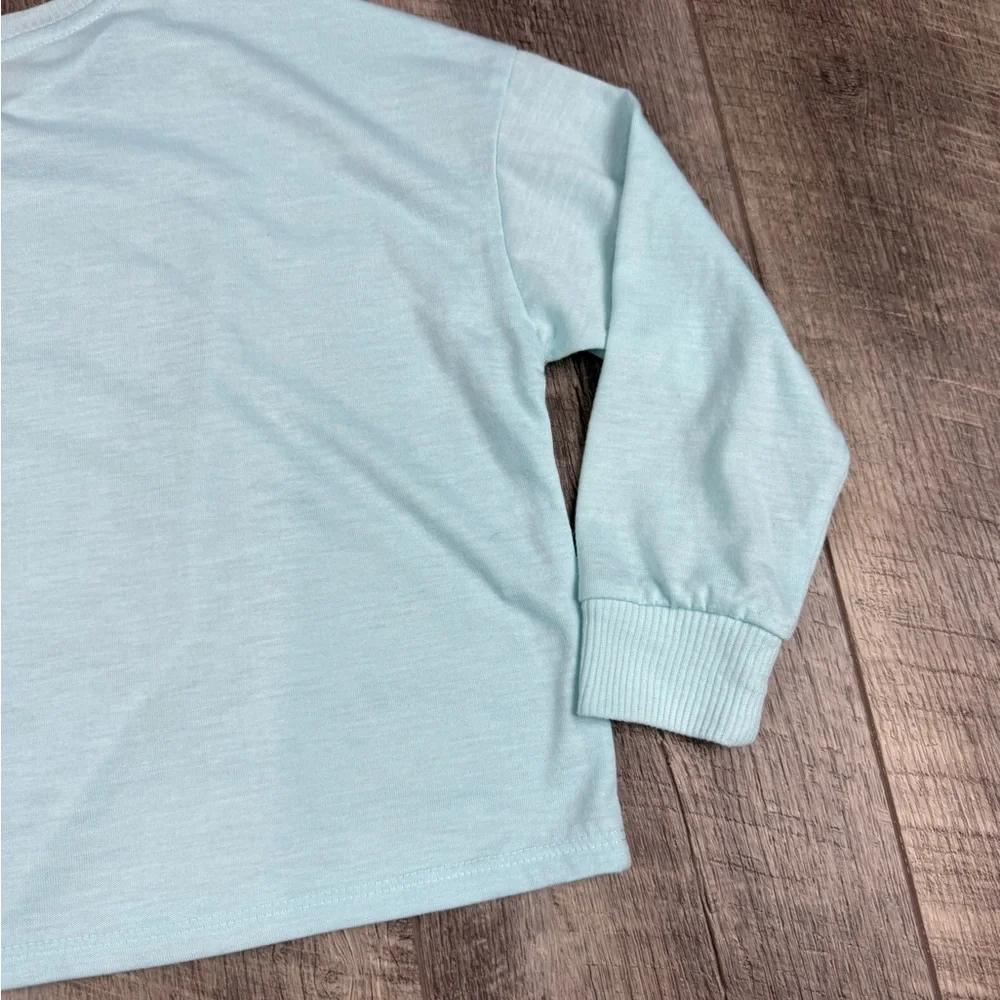 Justice Teal Butterfly Long‎ Sleeve Top